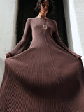 New Women's Pure-Colored Round-Neck Long Sleeves To The Wooden Ear