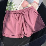 Shorts Summer Casual Solid Drawstring shorts high waist loose shorts for girls Soft Cool female short