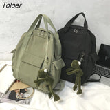 Women Safari Style Patchwork Nylon Multi-pockets Harajuku Waterproof Laptops School Collage Simple All-match