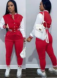Contrast Color Cropped Top and Pants