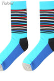 1 Pair Men Dress Socks Cotton Colorful Striped Plaid Printed Comfort Happy Socks Skate Funny Geometry Dot Wedding