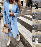 Winter Elegant Turndown Collar Long Blazer with Full