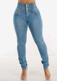 Elastic High-Rise Long Jeans Women's Spring Slim Thin Foot Trousers