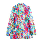 Summer Satin Printed Shirt Suit Jacket 8124496 Trousers 8093496-Outfit