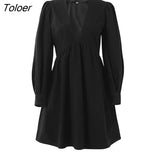 Deed V Neck Sexy Black Summer Dress Women Puff Sleeve A Line Female Dress High Waist Casual Elegant White Dresses