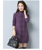 Winter Women Knit Sweater Pullover Clothes Solid Long Sleeve Turtleneck Sweater Warm Knit Bottoming Shirt Female Tops