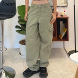 Vintage Pants 2023 High Street Retro Low-waisted Baggy Jeans for Women Egirl Harajuku Aesthetic Alt Cloth