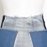 Hit Color Denim Shorts For Female High Waist Women's Casual Wide-legged Shorts Fashion Streetwear Tide New