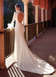 Elegant White Mesh Deep V Neck Long Sleeve Slit Eevening