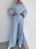 Women Tracksuit 2 Piece Sets Womens Outfits Hoodie Loosed Solid Suits Casual Sweatshirt And Sweatpants Set For Women