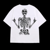 Loose Y2k Top Happy Hip Hop Print Short-Sleeved Goth T-Shirt Lovers' Sweatshirt Men's Wear-Outfit