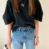 2023 New Summer T Shirt Women Elasticity Woman Clothes Oversize Tops Pink White Tshirt Loose Maxi Female Short Sleeve Tee-Outfit