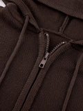 Hooded Crop Knit Cardigan-Outfit