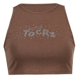 Tiger Printed Tees Vest Crop Top Women Letter Animal Print Crop Top Sleeveless Tank Tops Casual Skinny Female