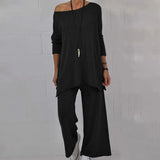 Women Pant Sets Summer 2022 Fashion Off Shoulder Tops and Elastic Waist Trousers Suits Casual 2 PCS Knitted Matching