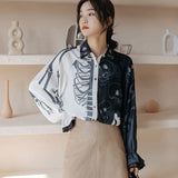 printing ladies shirts Women's Blouses 2022 Spring Autumn Long Sleeve Shirts Tops Blusas