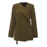 New Irregular Cut Heavy Chick Eyes Can Be Waist Suit Jacket Top