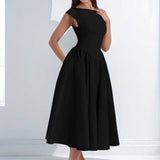 2025 French Pure Fashion Elegant Waist Thin Sleeveless Back Hollow