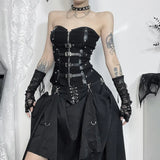 Summer 2024 New Sexy Hot Girls With Fish Bones And Chest Skin Buckle Vest Girls-Outfit