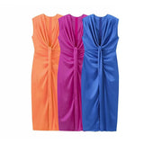 Spring/Summer Women's Temperament Elegant Sexy Pure Color High-Waist V-Neck Sleeveless