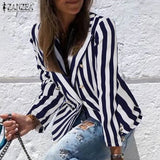Fashion Double Button Short Coats Women Autumn Vertical Striped Coats Casual Office Lady Long Sleeves Outwears
