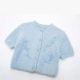 New Embroidered Slim Short-Sleeved Round-Neck Knitted Coat 3920131-Outfit