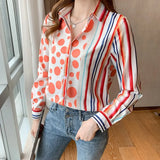style Fashion printing ladies shirts Women's chiffon Blouses Spring Autumn Long Sleeve Shirts Tops Blusas