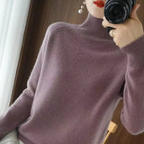 Cashmere Sweaters Women Autumn Winter Solid Casual Bottoming Jumpers Female Long Sleeve Thick Knitted Slim
