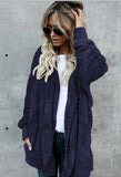 autumn and winter plush warm cotton coat mid-length double-sided