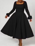 Party Dress Winter Temperament Elegant Hairy Decorative Dress African