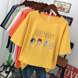 Gothic Printed Women T Shirt 100% Cotton Short Sleeve Cartoon Graphic Female Soft Top Jumper Female Cusual