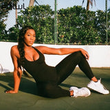 Summer Streetwear Black Bodycon Jumpsuit Women Hollow Out Sleeveless Jumpsuits Female One Piece Outfits Fitness Women