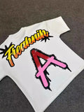 Loose Y2k Top Happy Hip Hop Print Short-Sleeved Goth T-Shirt Lovers' Sweatshirt Men's Wear-Outfit