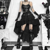 Spring 2024 New Hot Girls Dragging Skirt Dark Wind Retro Irregular Half Skirt-Outfit