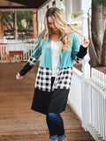 Coat Woman Jacket Plaid Patchwork Jacket Female Open Stitch Spring Autumn Long Sleeve Coat Women Jackets