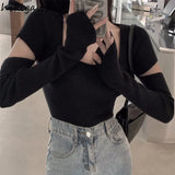 Cropped Pullovers Tops Women's Clothing Pull Femme Square Collar Tunic Knitwear Jumper Korean Fashion Knit