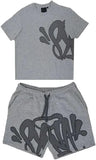 High Street Fashion Hip Hop Suit Men 2023 Summer Fashion T-Shirt Printed Syna Shorts-Outfit
