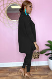Casual Turtleneck Loose Shirt and Tight Pants 2PC Basic