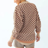 Casual Line With Print V Neck Long Sleeve Cardigan