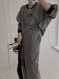 Autumn Women Tracksuit Hoodies 2 Piece Sets Chic Pullover Loose Casual Sweatershirt & High Waist Split Skirt Suit