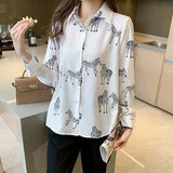 zebra print ladies shirts Women's Blouses 2021 Spring Autumn Long Sleeve Shirts Tops Blusas