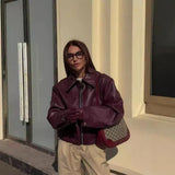 Autumn And Winter Retro New Retro Collar Zipper Locomotive Leather Jacket Jacket