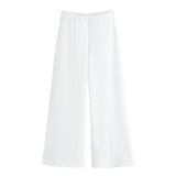 New Women's Pin Texture Sleeveless Vest Shirt Casual Trousers