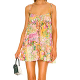 Women's Temperament Floral Lace With Short Lotus Leaf Side Holiday