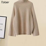 Warm Sweater Pants Womens Outfits Office Ladies Turtleneck Knitted Sweater+woolen Parkas Vest+wide Leg Knitting