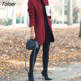 Autumn Winter Coat Solid Color Suit Stand Collar Woman Coats Elegant Fashion All-Mature Simple Lady