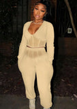 Casual Patch V-Neck Cropped Top and Pants 2 Piece