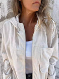 Solid-Color Jacket Women's Simple Wind Wick Hooded Coat Women's Pocket