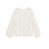 Women's Clothing 2025 Spring New Multi-Color Simple Cascade Decoration Chiffon