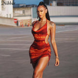 Sleeveless Multicolor Printing Cut Out Mini Wrap Dresses for Women's 2021 Summer Hot Deals Beach Bodycon Elegant